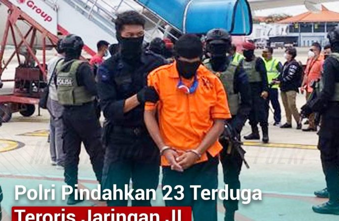 Polri Pindahkan 23 Terduga Teroris Jaringan JI Dari Lampung ke Ibu Kota